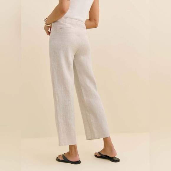 Reformation Oatmeal Joni Linen Cropped Pant Size 0 - Picture 3 of 13